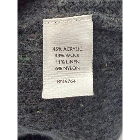 Pure Jill Wool Blend Knit Poncho Sweater XL Gray Pockets Oversized Boxy Relaxed - Picture 4 of 9